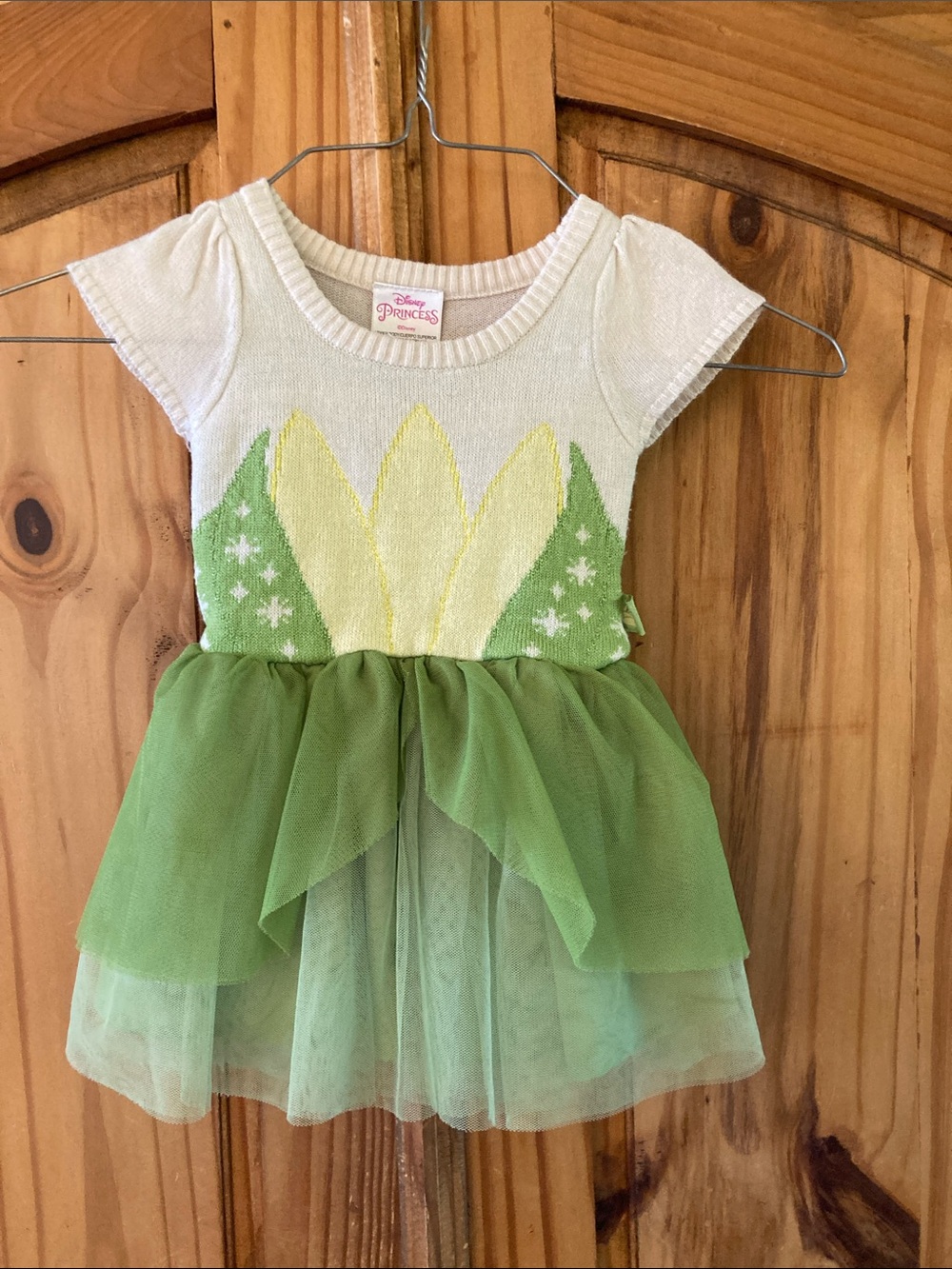 Girls Disney Tinkerbell green sweater dress costume size 12 months